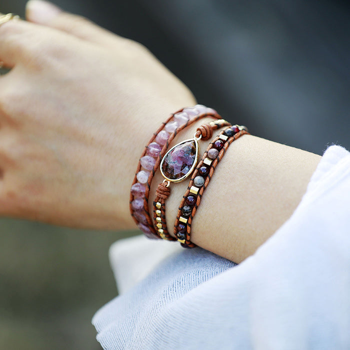 Natural Stone Layered Bracelet-One Size-Fancey Boutique