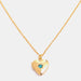 Zircon Heart Shape 14K Gold-Plated Pendant Necklace-One Size-Fancey Boutique