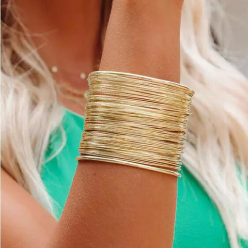 Alloy Layered Cuff Bracelet-One Size-Fancey Boutique