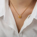 Gold-Plated Heart Pendant Necklace-One Size-Fancey Boutique