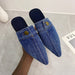 Comfortable Personality Womens Slippers Denim Round Toe Flat Shoes Female New Beach Shoes Sandals Women Slippers-35-Fancey Boutique