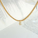 Brass Inlaid Zircon Letter Pendant Necklace-Fancey Boutique