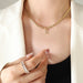 Brass Inlaid Zircon Letter Pendant Necklace-One Size-Fancey Boutique