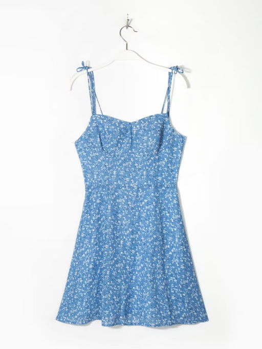 Autumn All-Match Retro Short Printing Slip Dress-Long-Fancey Boutique