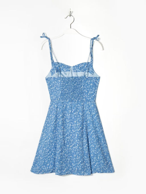 Autumn All-Match Retro Short Printing Slip Dress-Fancey Boutique