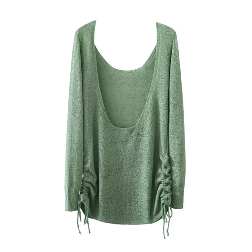 Color-Green-Spring And Summer Amazon New Knit Strap Halter Top Sexy Loose Vest Dress-Fancey Boutique