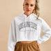 Color-White-Autumn Winter Brushed Hoody Women Street BF Pullover Short Letters Printed Thickening cropped Women-Fancey Boutique