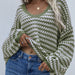 Color-blackish green-Autumn Winter Pullover Stripe Women Knitwear V neck Women Clothing Plus Size Sweater Women-Fancey Boutique