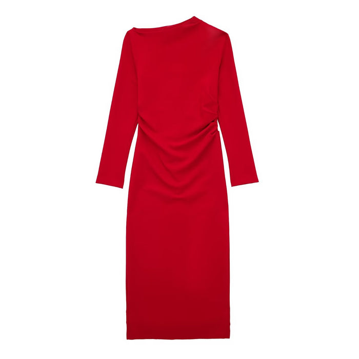 Color-Red-Classic Red Dress Lady Sheath Dress Women-Fancey Boutique