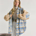 Color-Blue-Popular Contrast Color Check Jacket Autumn Winter Thickening Plaid Stitching Lamb Wool Coat-Fancey Boutique