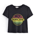 Spring New Sunset Beach Coconut Print Casual Cotton T-shirt Graphic-Black-Fancey Boutique