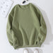 Color-Army Green-Autumn Winter Thickening round Neck Sweater Women Fleece Lined Women Long Sleeve T Trendy Loose Top Sweatshirt-Fancey Boutique