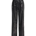 Color-Black-Personal Casual Street Sequined Trousers Autumn High Waist Lace Up Sequined Zipper Straight Leg Pants Women-Fancey Boutique