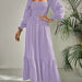 Color-Purple-Autumn Winter Long Sleeve Ruffled High Waist Pullover Tight Dress-Fancey Boutique