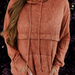 Color-Orange-Ladies Loose Waffle Cotton Loose Kangaroo Pocket Hooded-Fancey Boutique