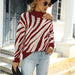 Color-Red-Loose Strapless Sexy Sweater Women Autumn Winter Women Knitwear Women Clothing-Fancey Boutique