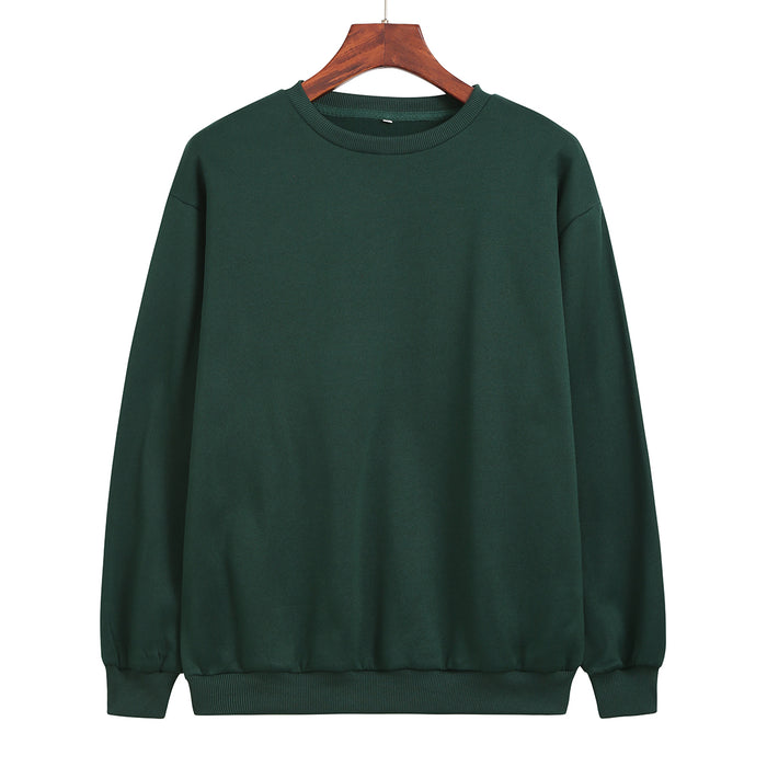 Color-blackish green-Women Clothing Round Neck Cashmere Bottoming Casual Sport Women Loose Autumn Sweater Women Sweatshirt-Fancey Boutique