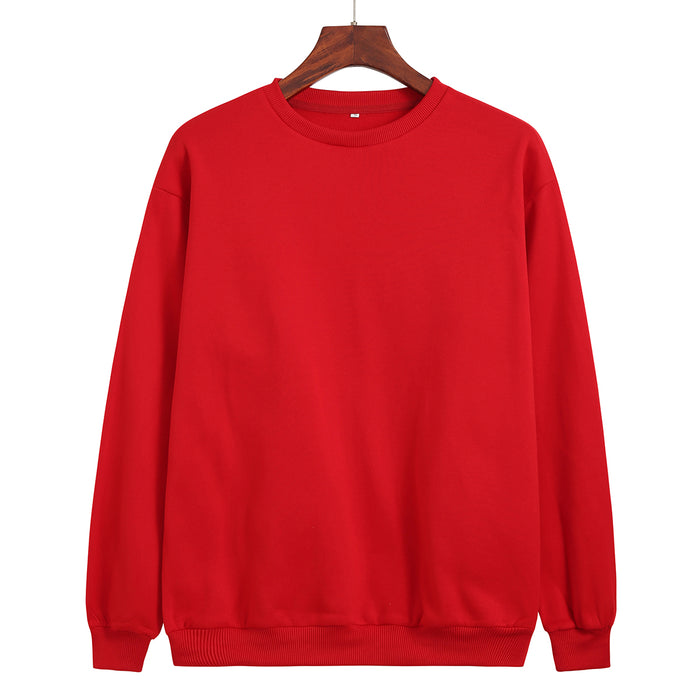 Color-Red-Women Clothing Round Neck Cashmere Bottoming Casual Sport Women Loose Autumn Sweater Women Sweatshirt-Fancey Boutique