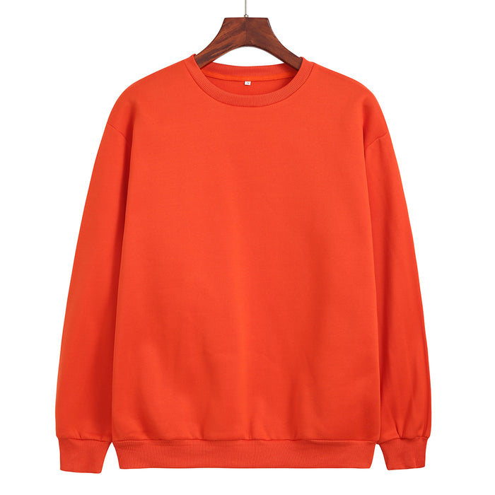 Color-Burning Orange-Women Clothing Round Neck Cashmere Bottoming Casual Sport Women Loose Autumn Sweater Women Sweatshirt-Fancey Boutique