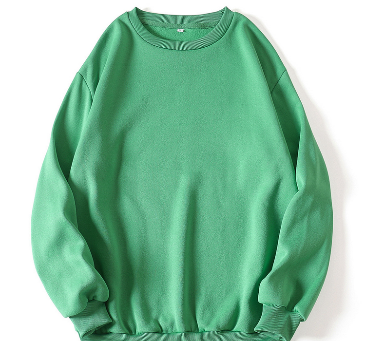 Color-Bean Green-Women Clothing Round Neck Cashmere Bottoming Casual Sport Women Loose Autumn Sweater Women Sweatshirt-Fancey Boutique