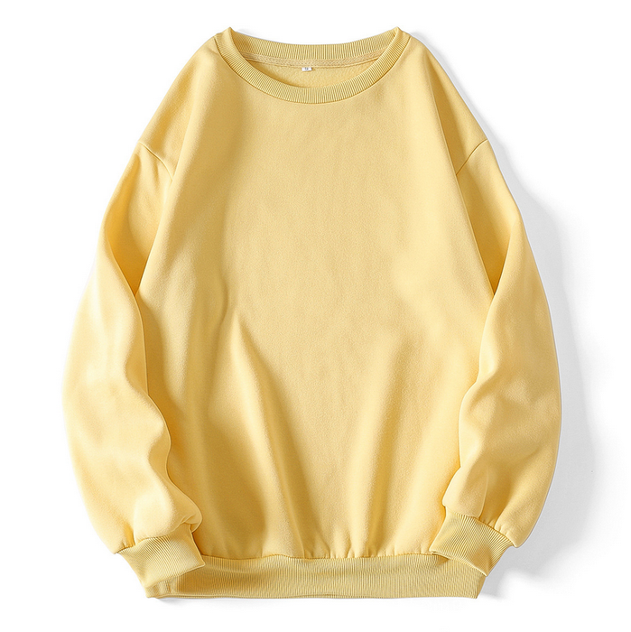 Color-Light Yellow-Women Clothing Round Neck Cashmere Bottoming Casual Sport Women Loose Autumn Sweater Women Sweatshirt-Fancey Boutique