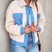 Color-White-Fall Winter Simple New Mao Spell Denim Jacket Women-Fancey Boutique