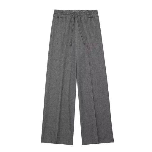 Color-Grey-Simple Solid Color Casual Trend Loose Straight Trousers Pants-Fancey Boutique