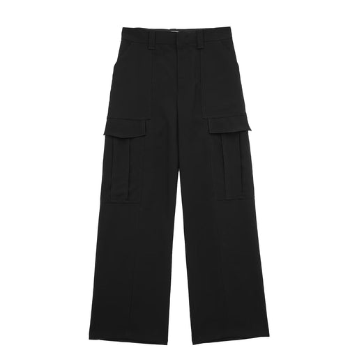 Color-Black-Multi Pocket Cargo Pants Mechanical Outdoor Casual Straight Leg Long Pants Loose Niche Pleated-Fancey Boutique