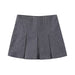 Color-Gray-Women Clothing Striped Wide Pleated Younger Short Culotte-Fancey Boutique