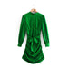 Color-Green-Summer Women Clothing Slimming Half Turtleneck Satin Pleated Dress-Fancey Boutique