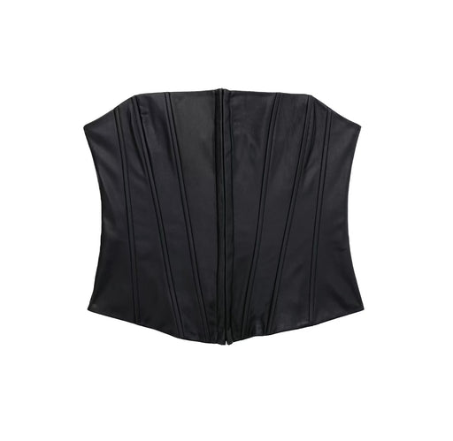 Color-Multi-Autumn Winter Women Clothing Faux Leather Corset Vest Top-Fancey Boutique