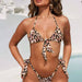 Color-Leopard-Bikini Popular Triangle Bag Simple Bikini Solid Color Split Swimsuit Women Swimwear-Fancey Boutique