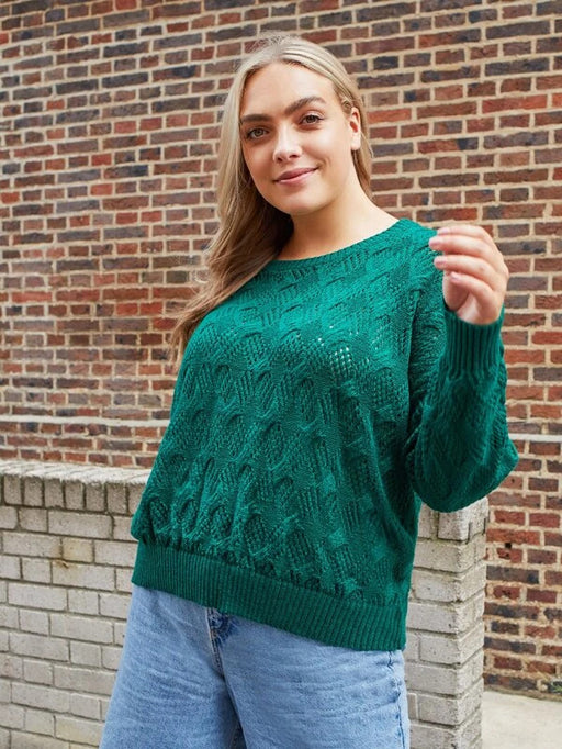 Color-blackish green-Plus Size Autumn Winter Women Sweater Women Solid Color Office Long Sleeved Knitted Sweater Women Clothing-Fancey Boutique