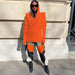 Color-Orange-Women Clothing Winter Casual Wild Solid Color Simple Hooded Sweatshirts-Fancey Boutique