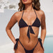 Color-Black-Bikini Popular Triangle Bag Simple Bikini Solid Color Split Swimsuit Women Swimwear-Fancey Boutique