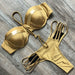 Color-S12 Khaki-Bronzing Stitching Black Bikini Lady Sexy Swimwear Swimsuit Bikini-Fancey Boutique