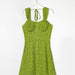 Summer French High Waist Slim Fit Slimming Printed Commuting Elegant Strap Dress-Green-Fancey Boutique