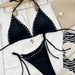 Color-Black-Single Bikini Solid Color Sexy Women Split Swimsuit Triangle Bag-Fancey Boutique