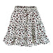 Color-White Leopard-HighWaist Ruffles Floral Skirt Printed Beach A line Skirt-Fancey Boutique