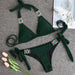 Color-Shiny Green-Sexy Shiny Special Fabric Swimsuit Crystal Diamond Bikini Gold Strap Women Swimsuit-Fancey Boutique