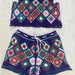 Color-Purple-Fashion Suit Embroidered Lattice Top High Waist Embroidered Shorts Two Piece Set-Fancey Boutique