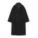 Color-Black-Women Clothing Double Breasted Loose Four Colors Woolen Coat Outerwear-Fancey Boutique