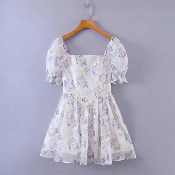 Summer Women Clothing Organza Waist Trimming Princess Short Dress-Fancey Boutique