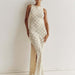 Color-Hollow Out Cutout Mesh Beach Vacation Sexy Dress Knitted Slit Dress Summer-Fancey Boutique