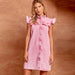 Color-Pink-Popular Denim Dress Summer Washed Distressed Dress-Fancey Boutique