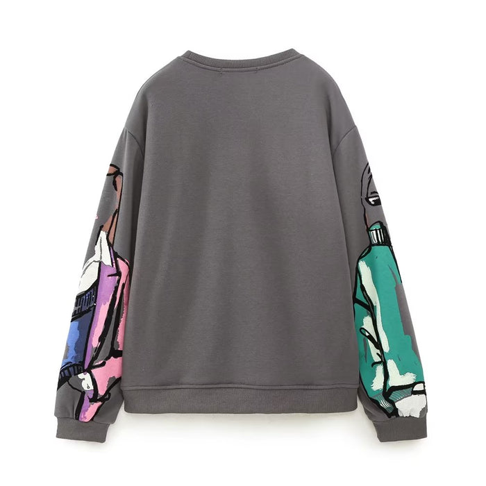 Women Casual Loose Printed Sweatshirt-Fancey Boutique