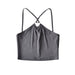 Color-Sexy to Cross Chest Hollow Out Cutout Camisole Summer Wear Slim Fit Niche Blogger Cropped Top-Fancey Boutique