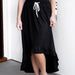 Color-Black-Solid Color Pleated Stitching Irregular Asymmetric Casual All Matching Women Wear Skirt-Fancey Boutique
