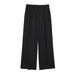 Color-Black-High Waist Stitching Deep Pleated Wide Leg Straight Work Pant Modified Leg Shaped Office Casual Pants Trousers-Fancey Boutique