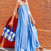 Color-Ice Blue-Ladies Summer Vacation Casual Ice Silk Sling Loose Wide Leg Jumpsuit-Fancey Boutique
